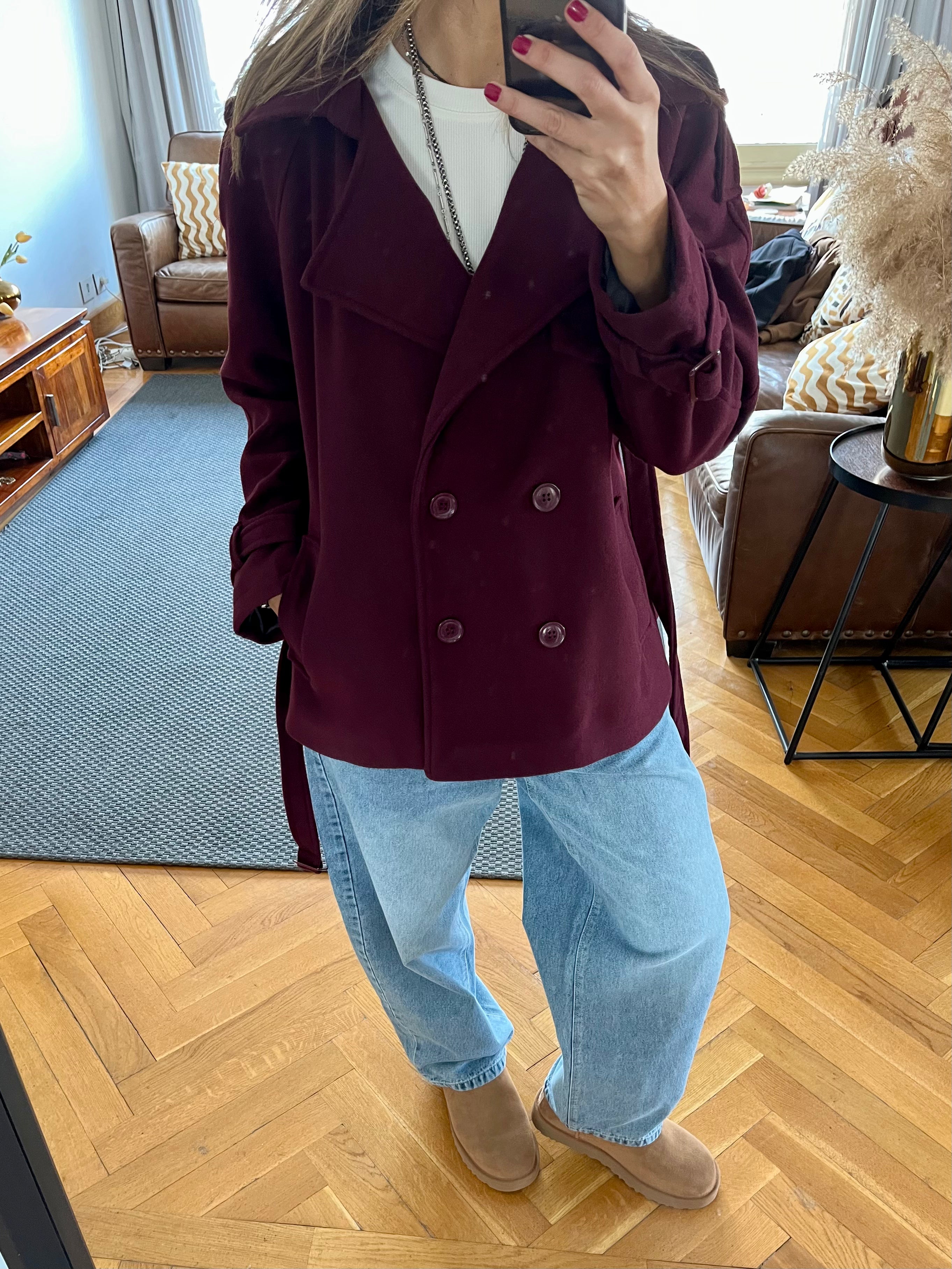 Plum Trench Edit Jacket