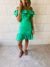 Green Snatch Linen Mini Dress