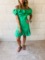 Green Snatch Linen Mini Dress