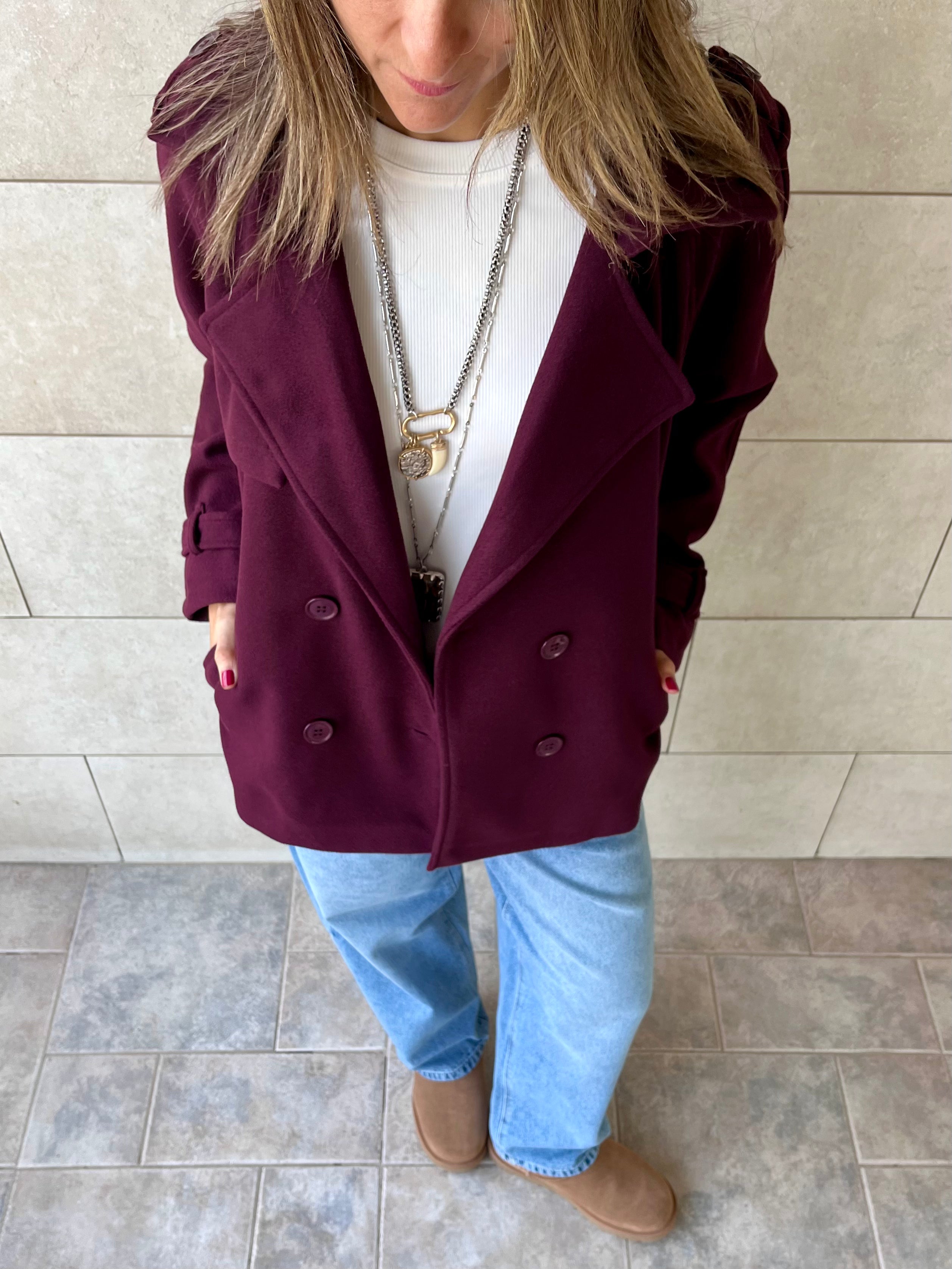 Plum Trench Edit Jacket