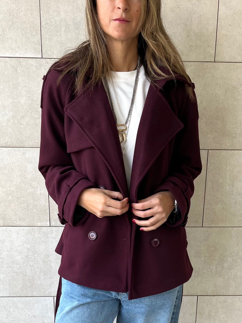 Plum Trench Edit Jacket
