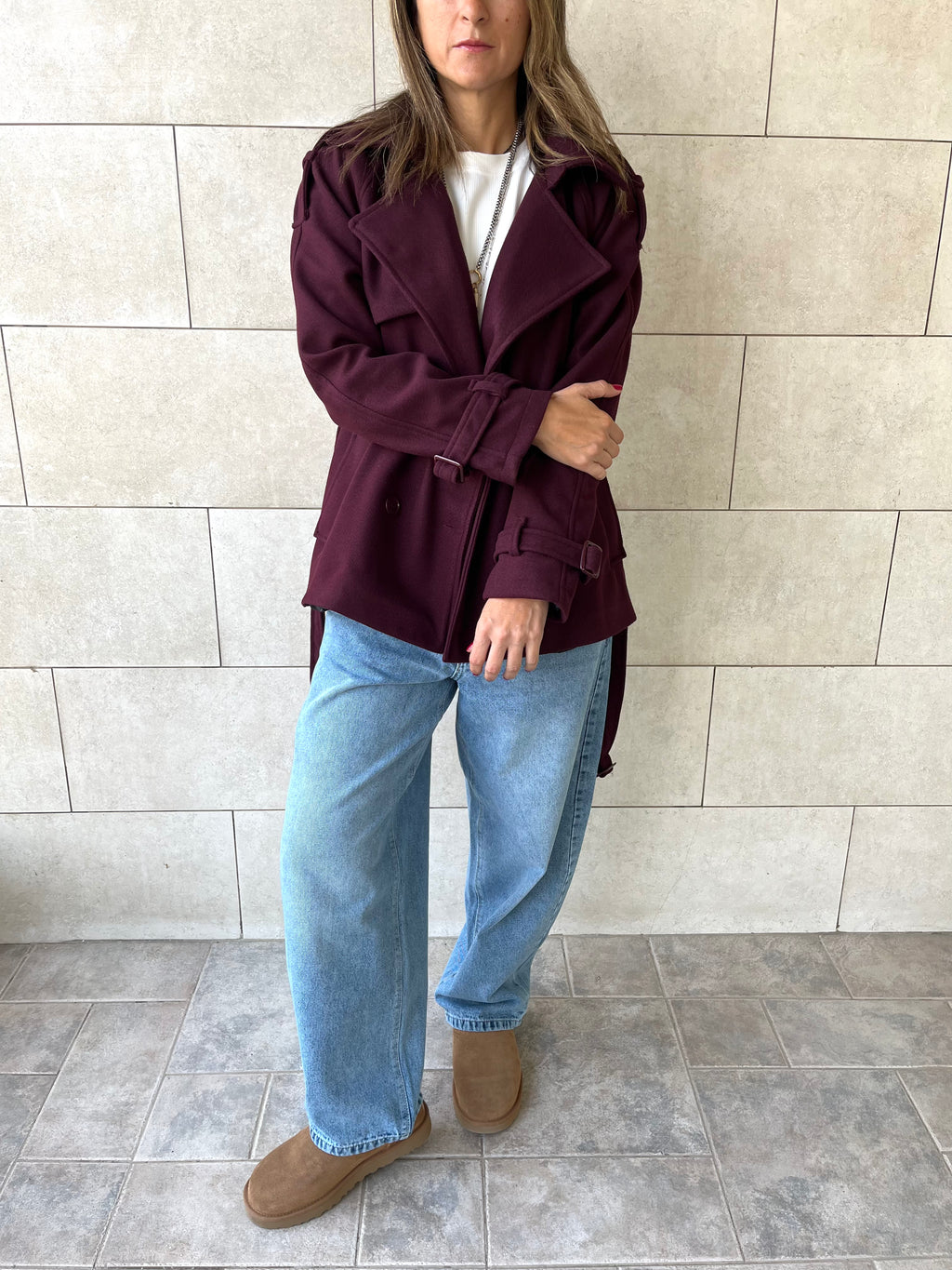 Plum Trench Edit Jacket