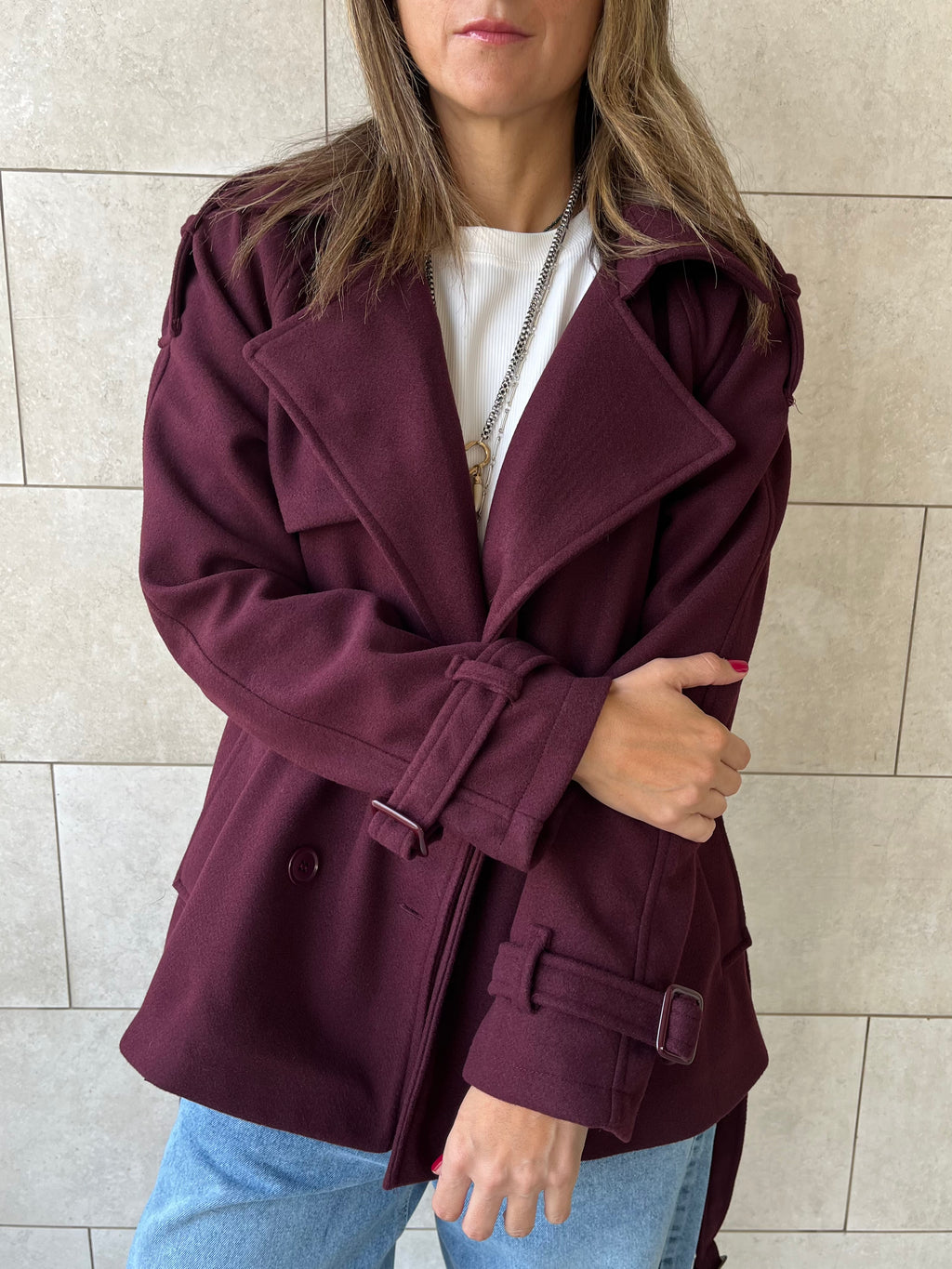 Plum Trench Edit Jacket