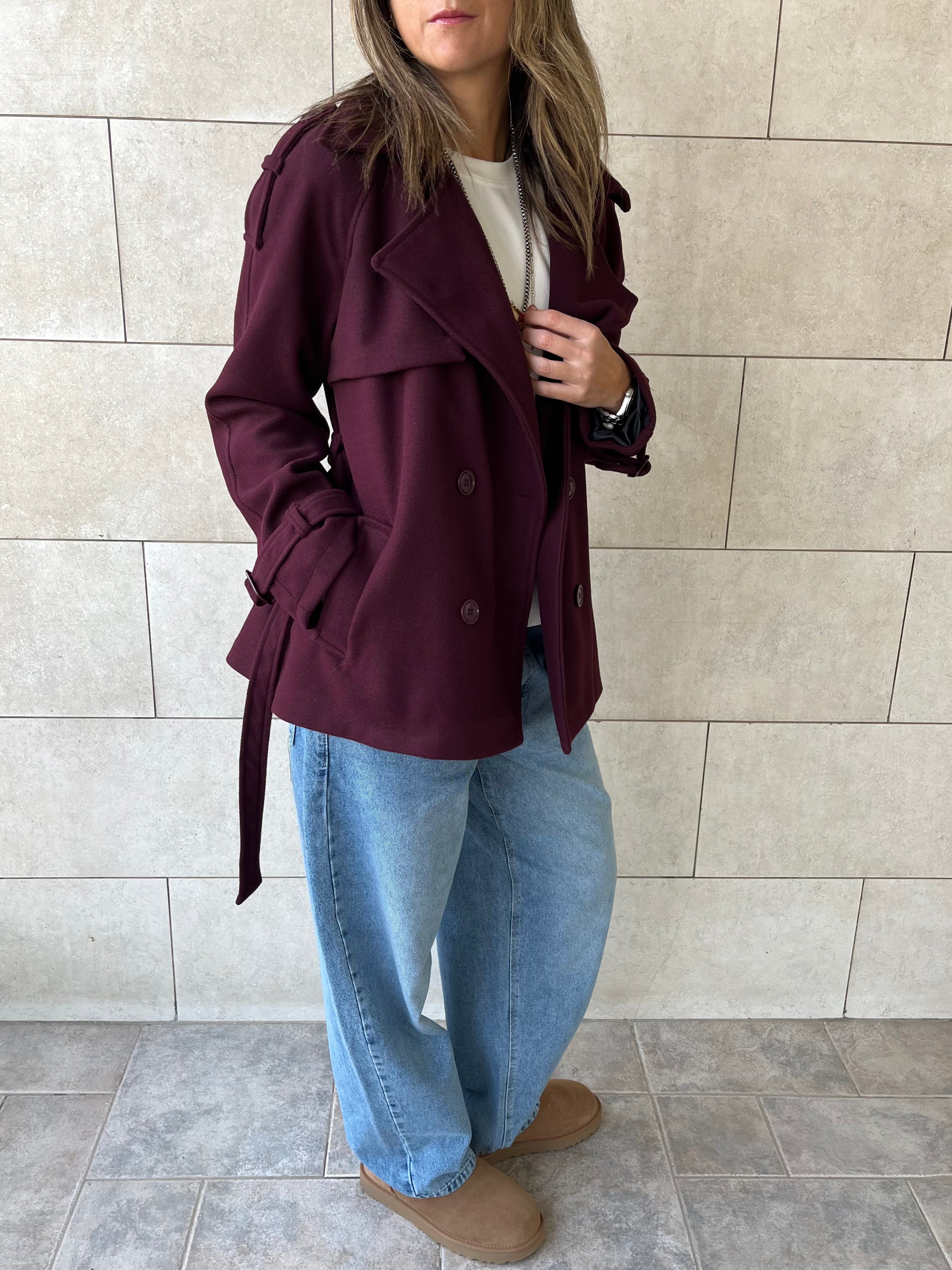 Plum Trench Edit Jacket