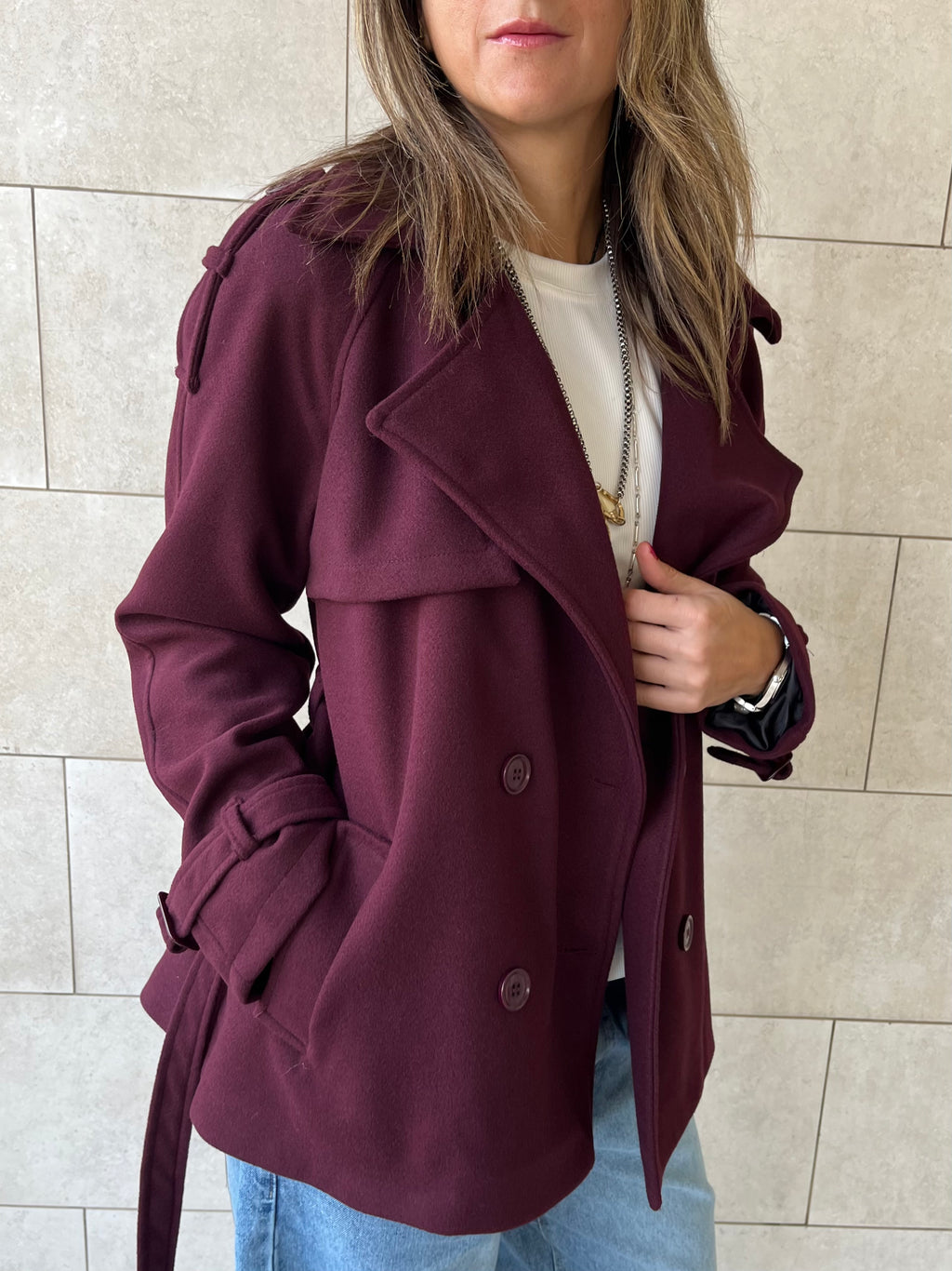 Plum Trench Edit Jacket