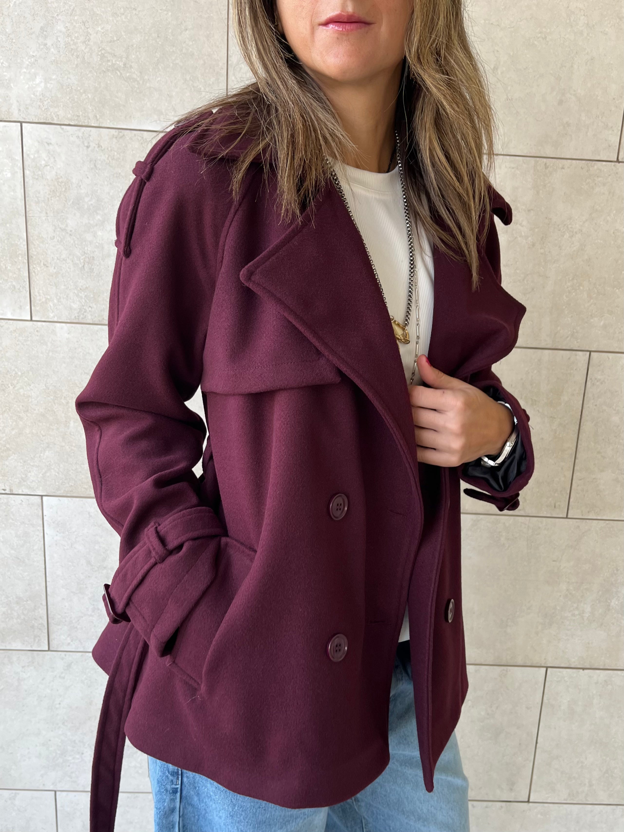 Plum Trench Edit Jacket