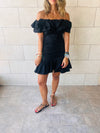 Black Snatch Linen Mini Dress