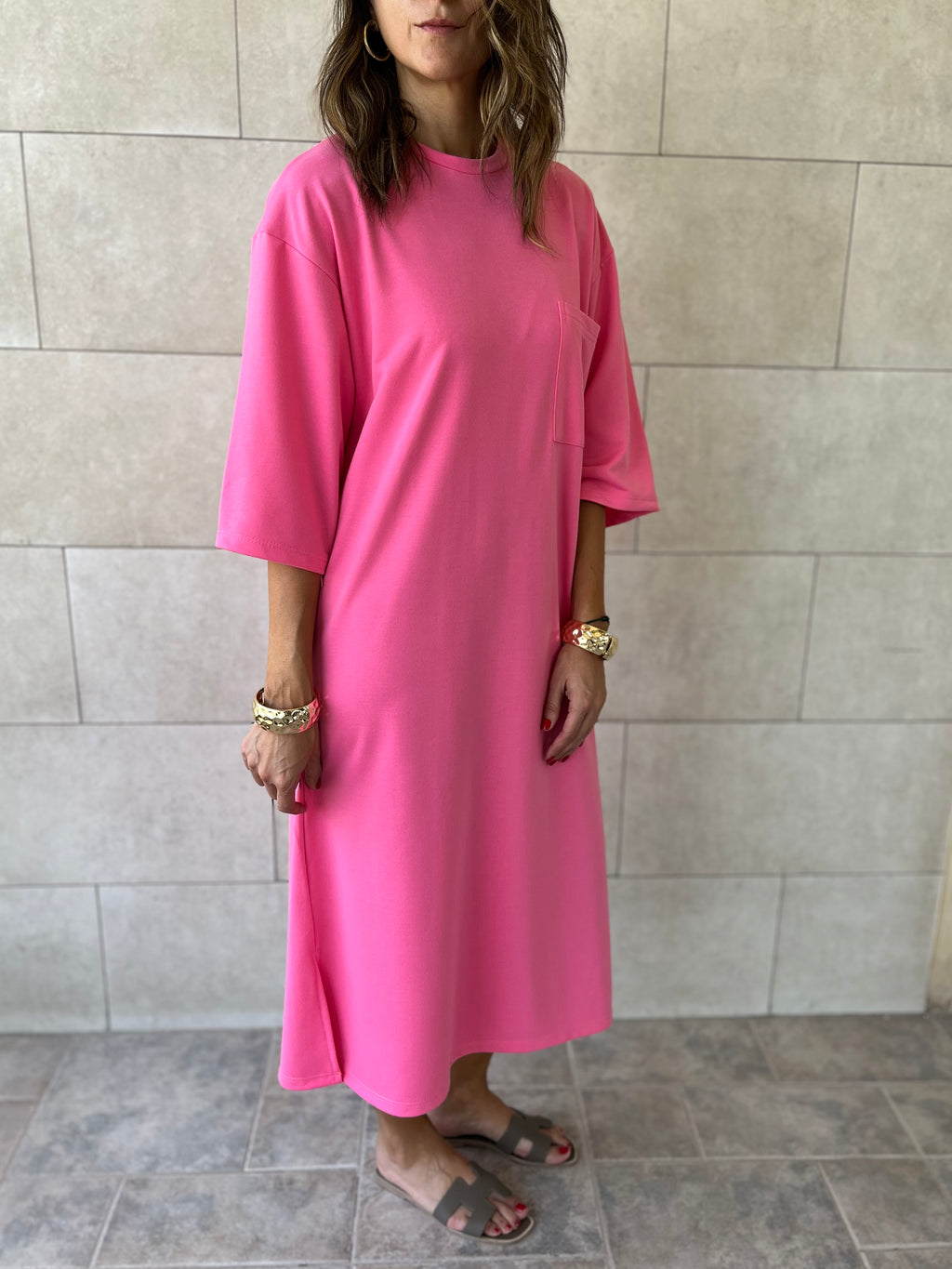 Pink Softline Shift Dress