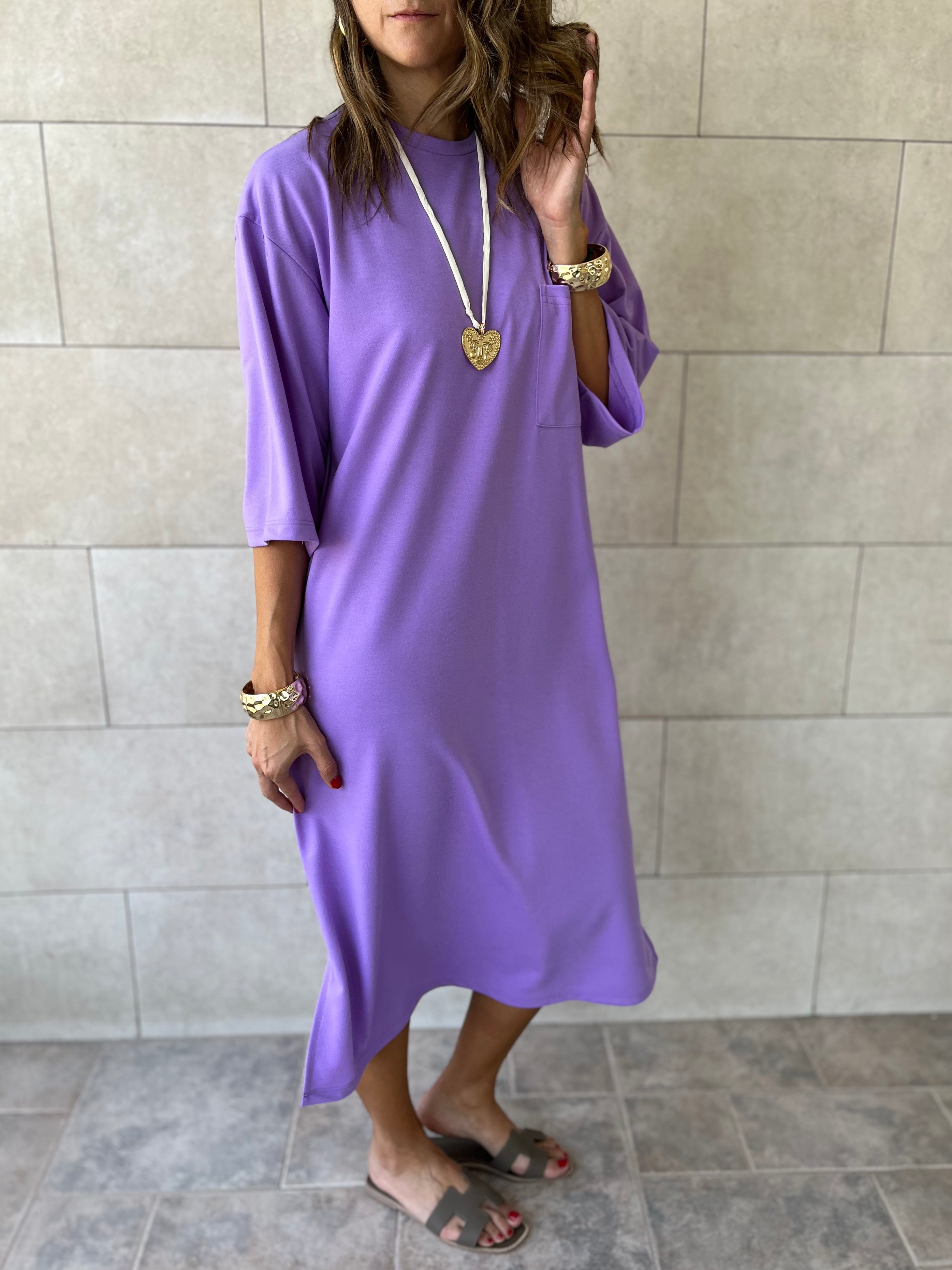 Purple Softline Shift Dress