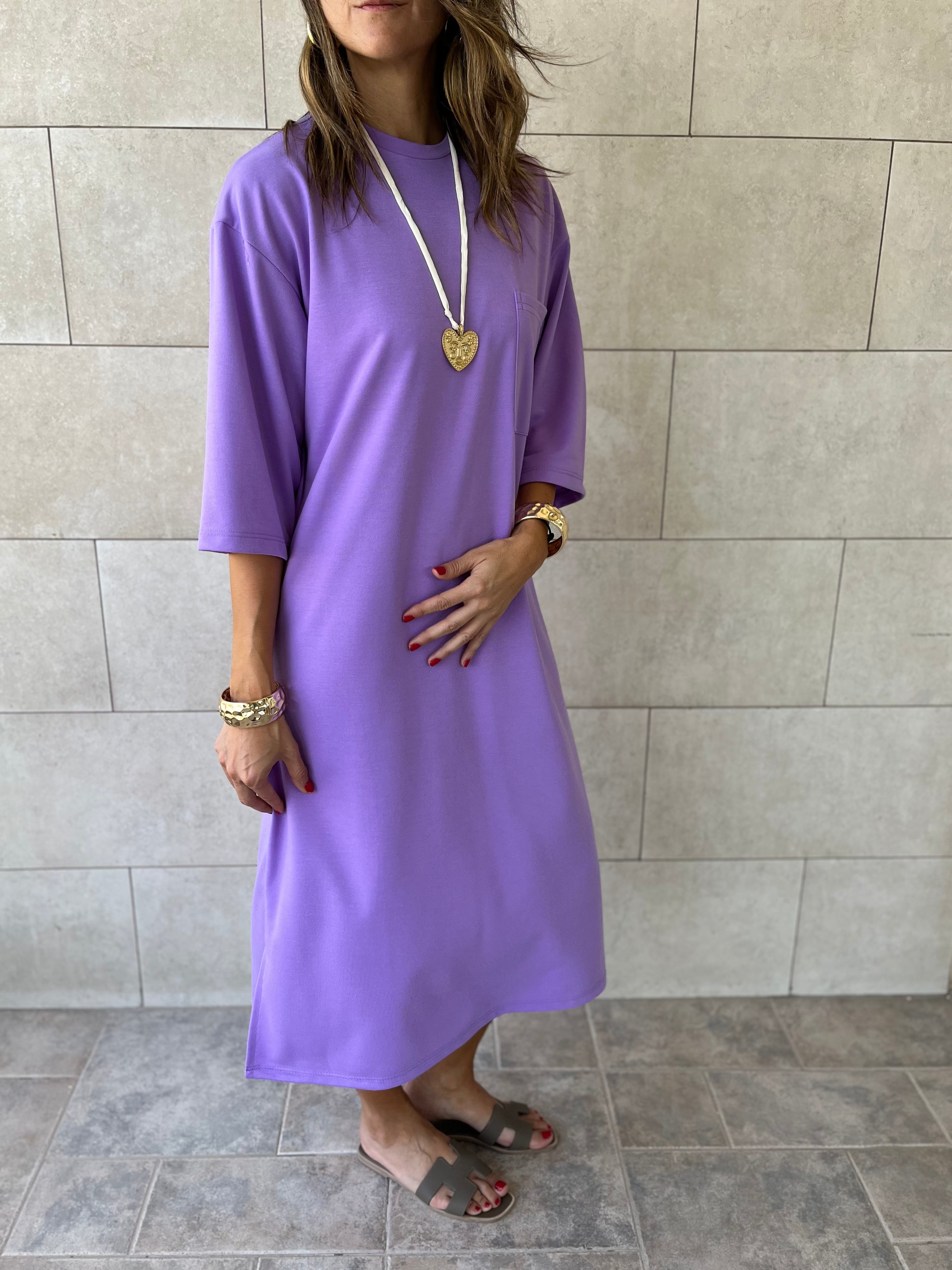 Purple Softline Shift Dress