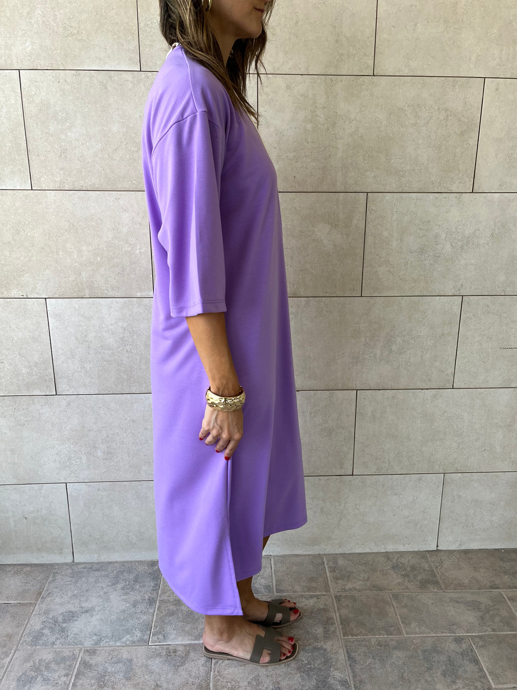 Purple Softline Shift Dress
