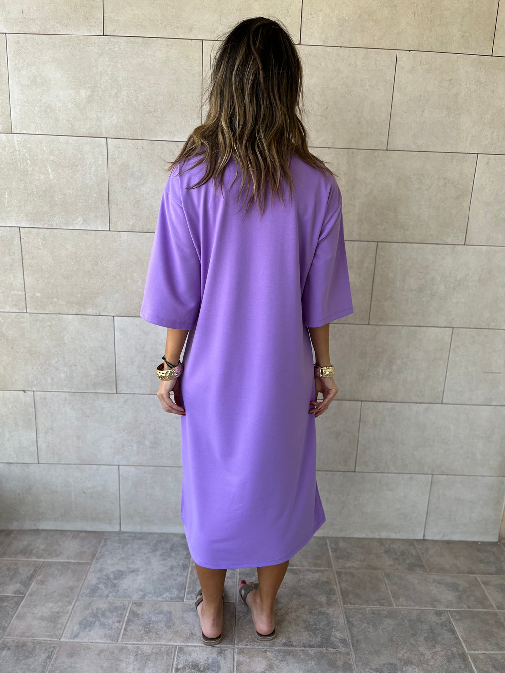 Purple Softline Shift Dress