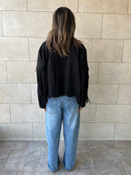 Black Fringe Suede Jacket