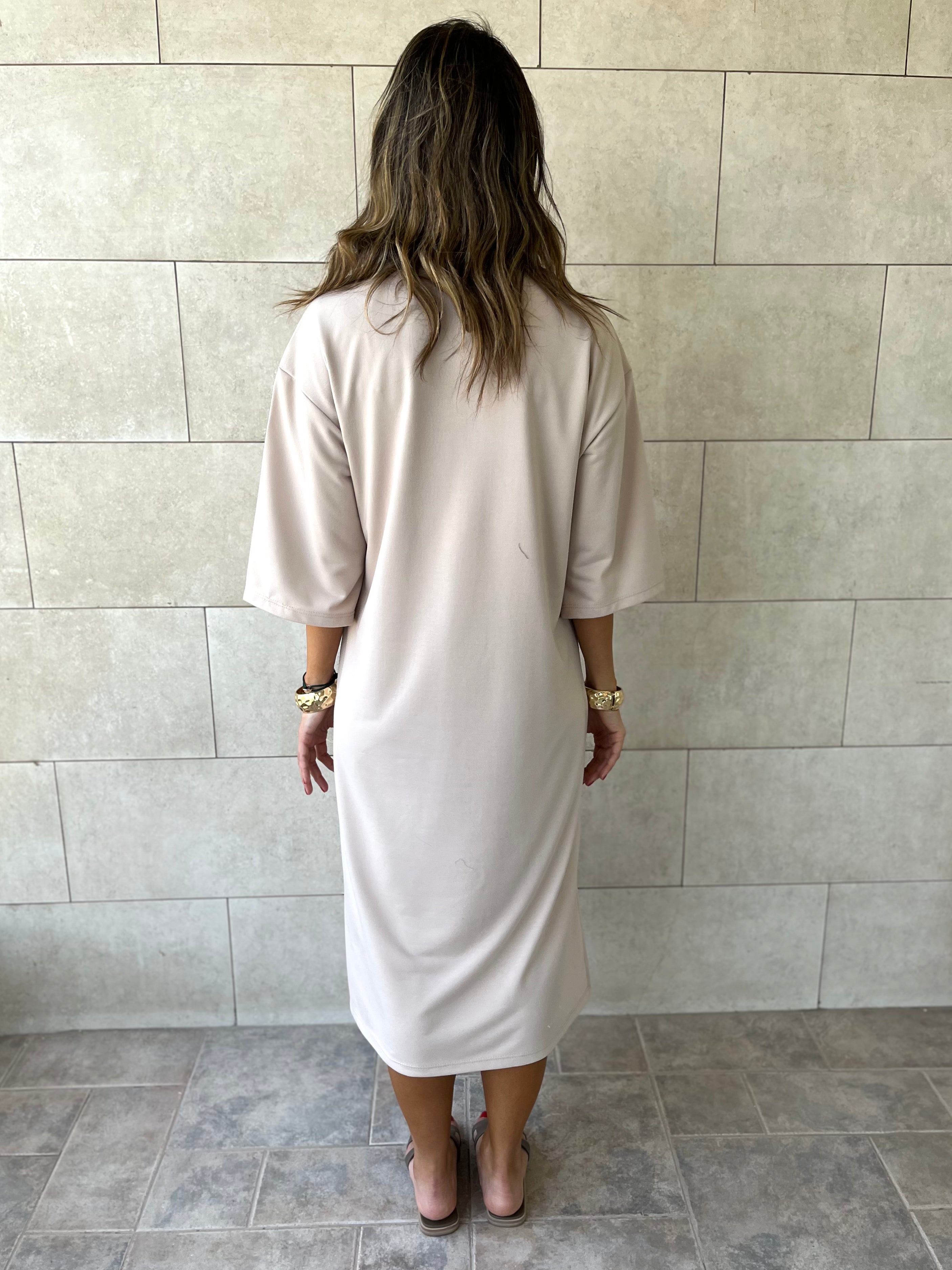 Beige Softline Shift Dress