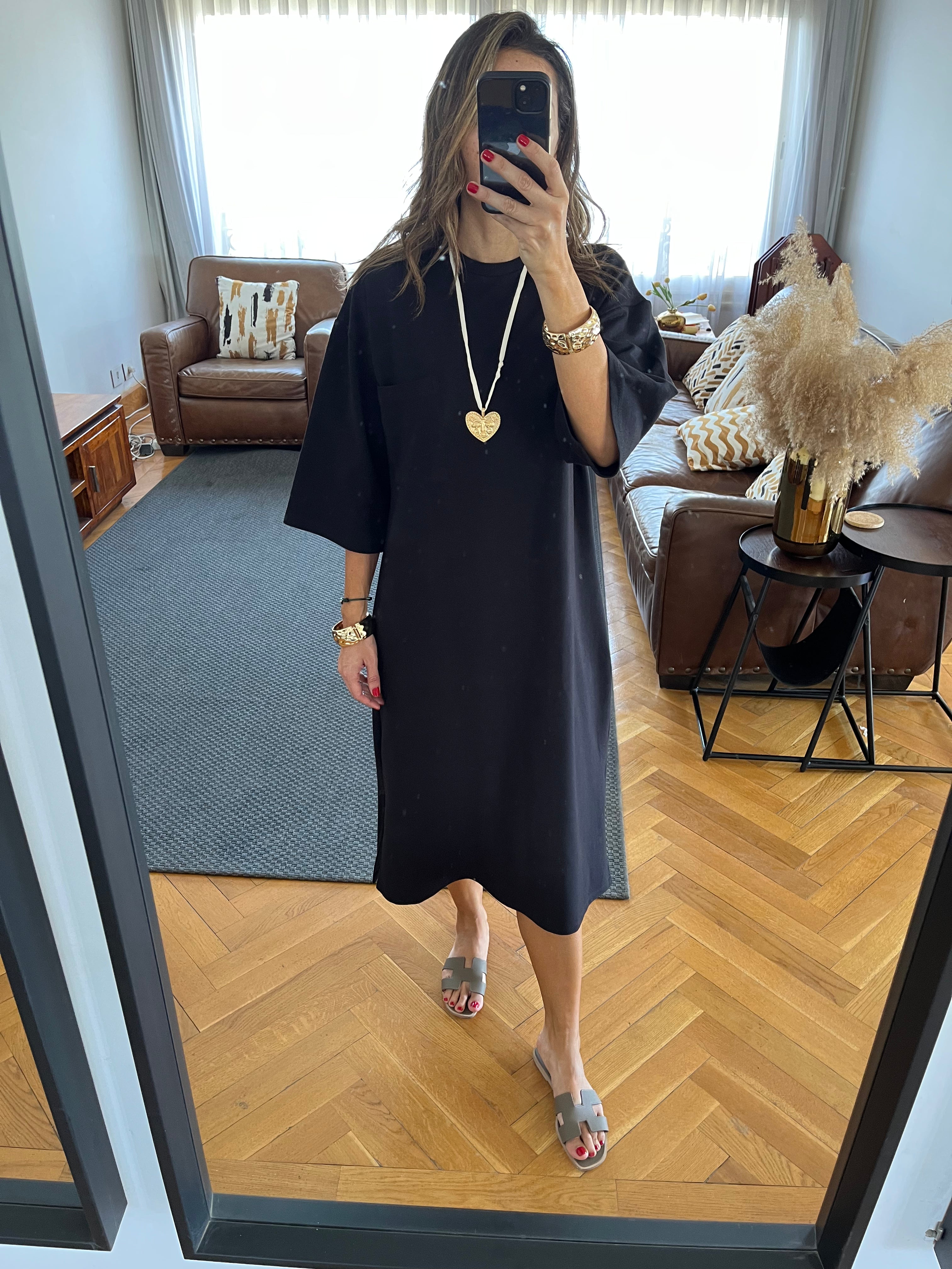 Black Softline Shift Dress