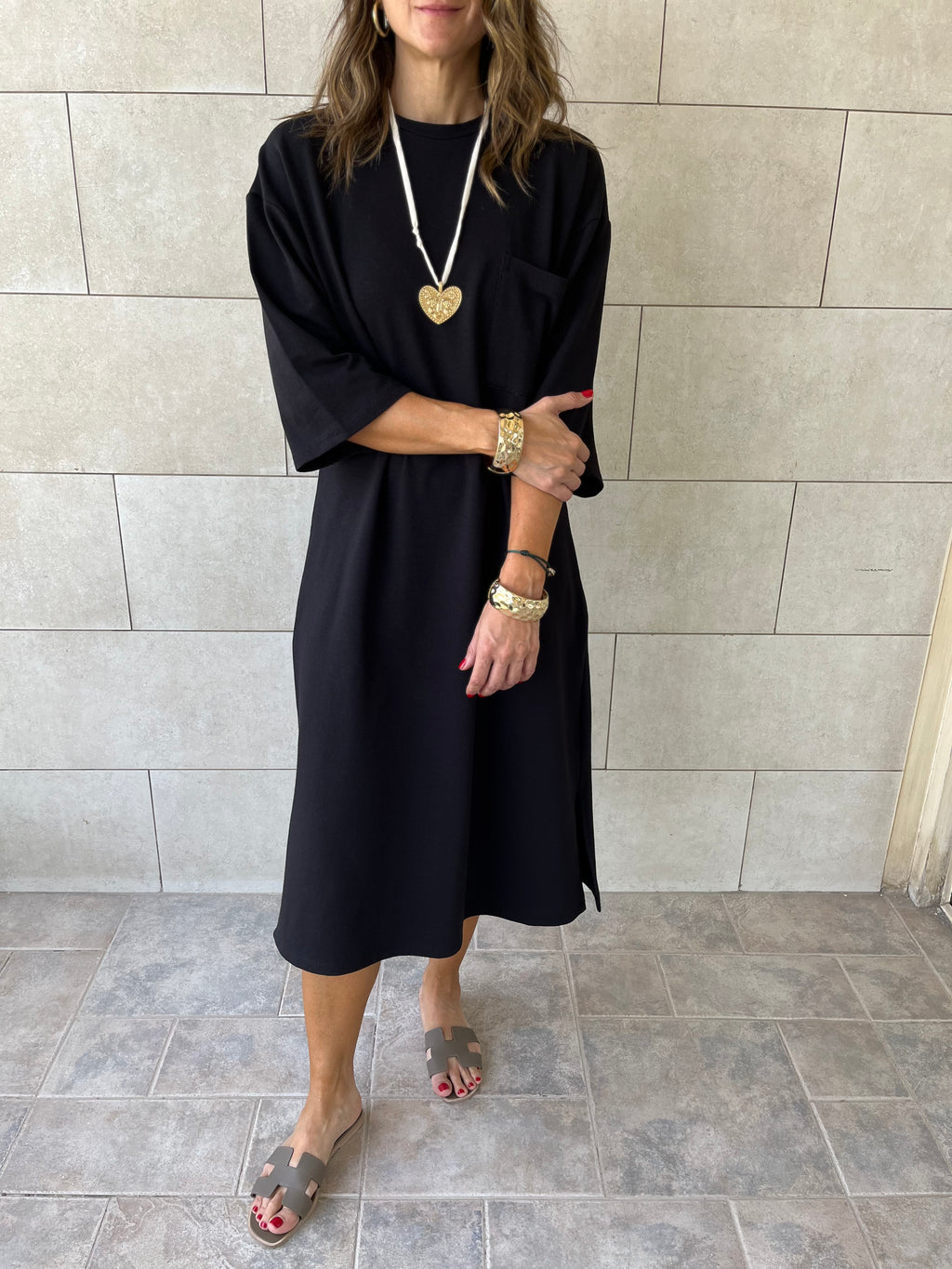 Black Softline Shift Dress