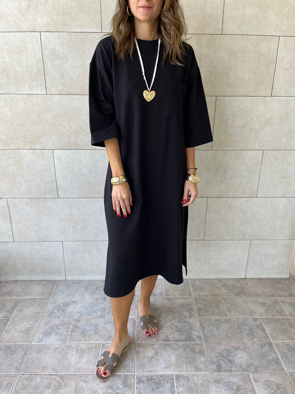 Black Softline Shift Dress