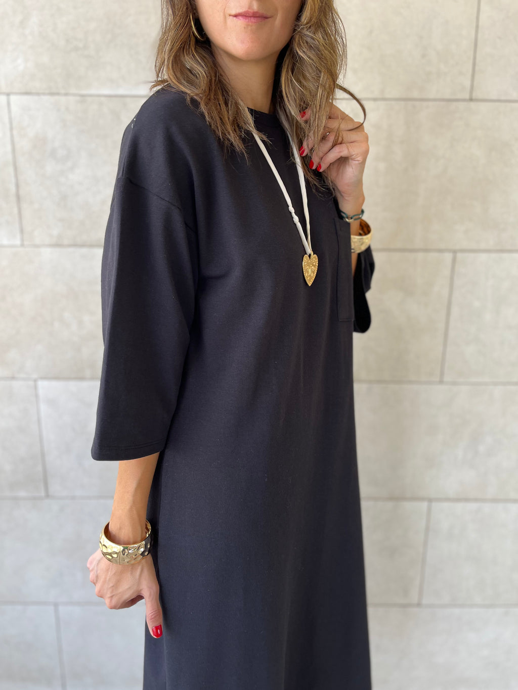 Black Softline Shift Dress