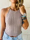 Taupe Link Chain Top