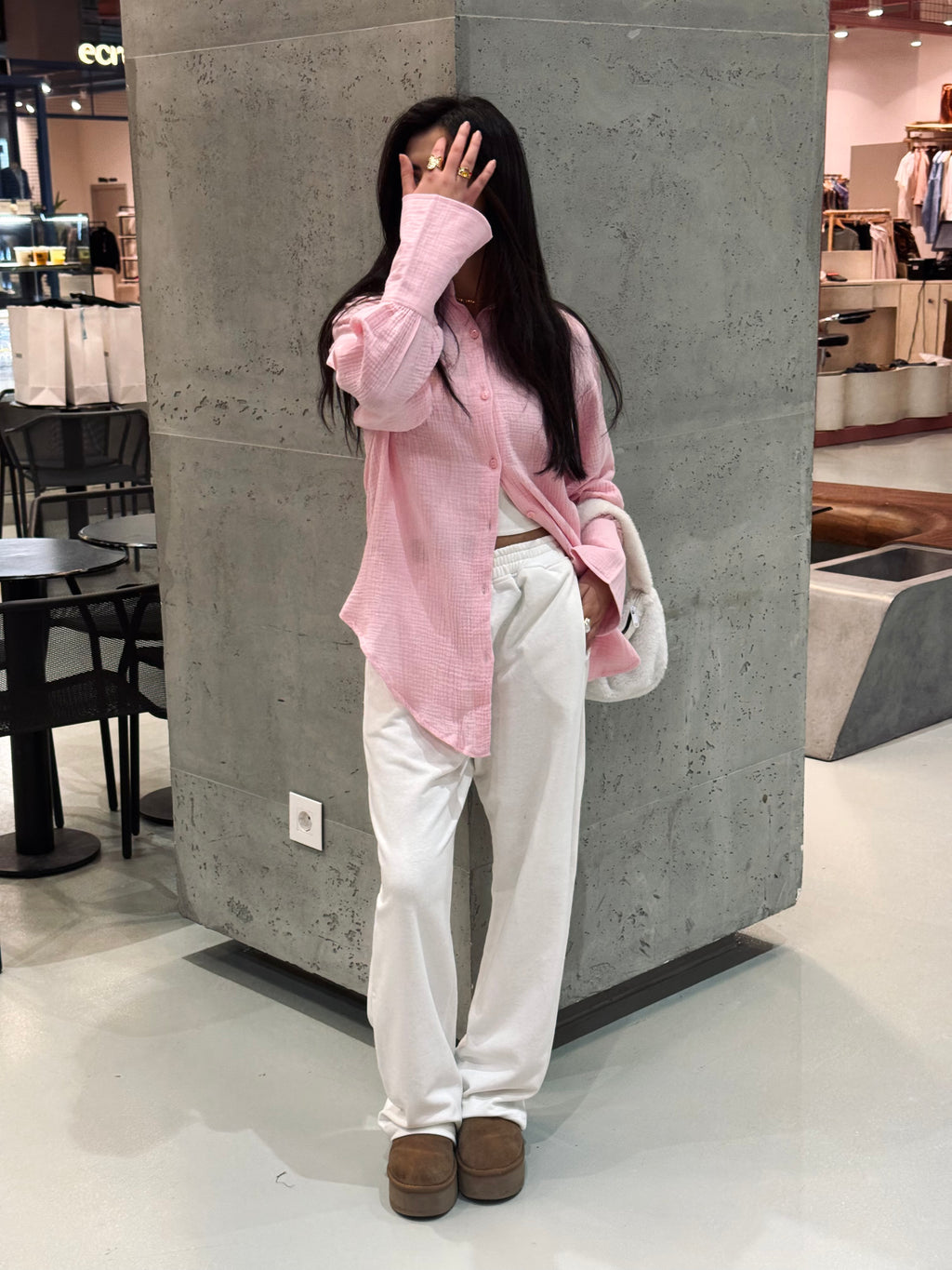 Pink Bubble Sleeve Everyday Shirt