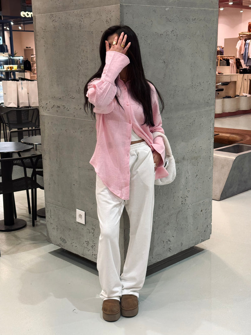 Pink Bubble Sleeve Everyday Shirt