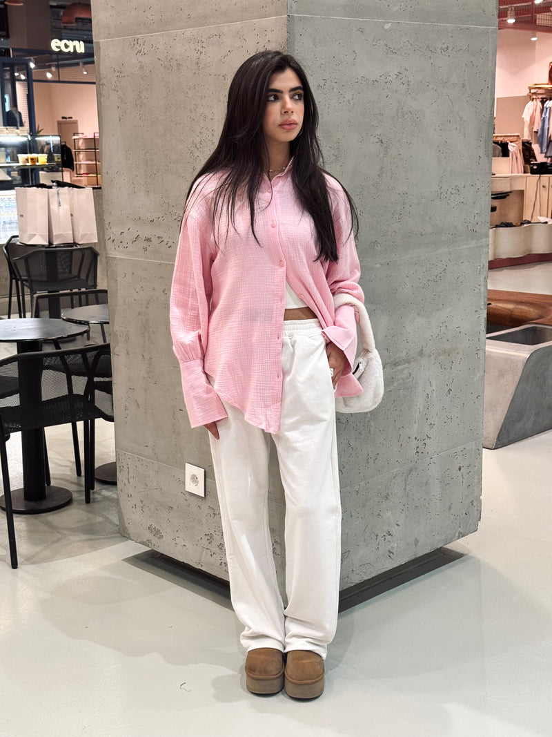 Pink Bubble Sleeve Everyday Shirt