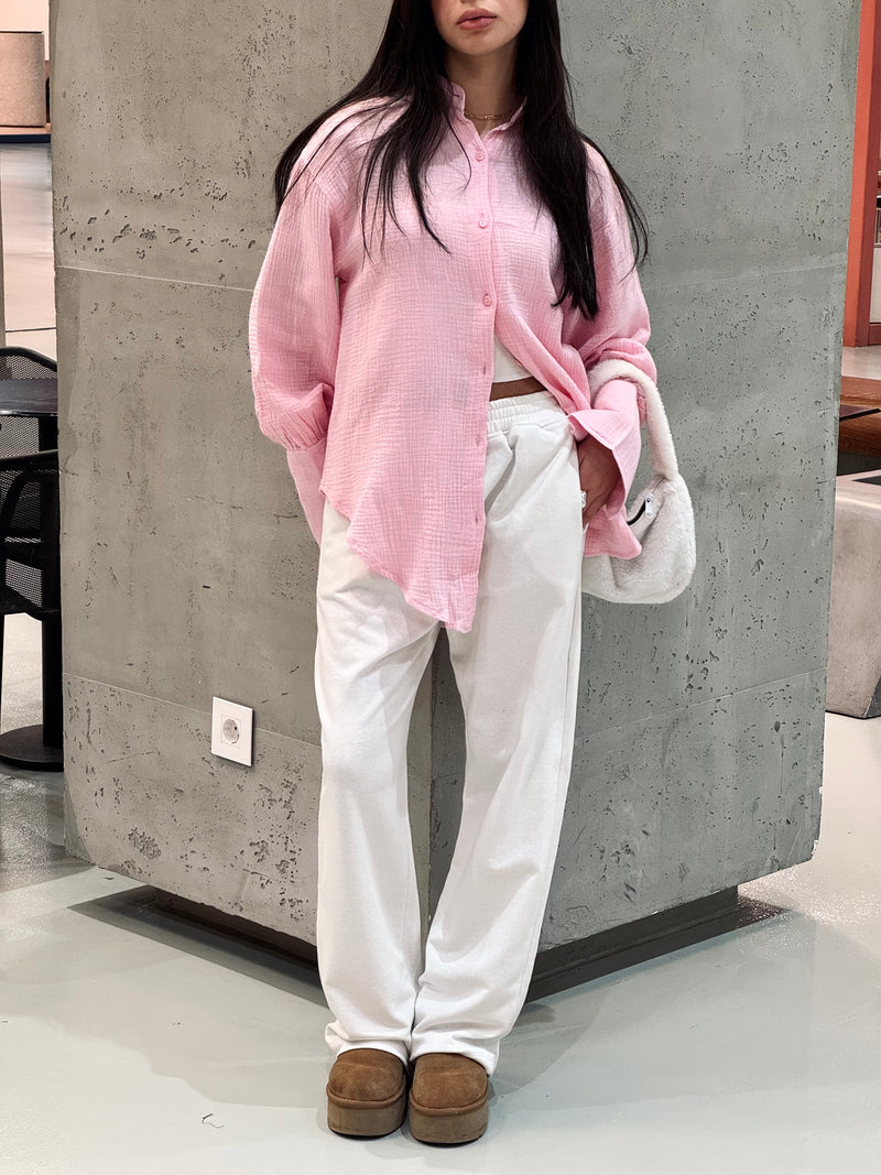 Pink Bubble Sleeve Everyday Shirt