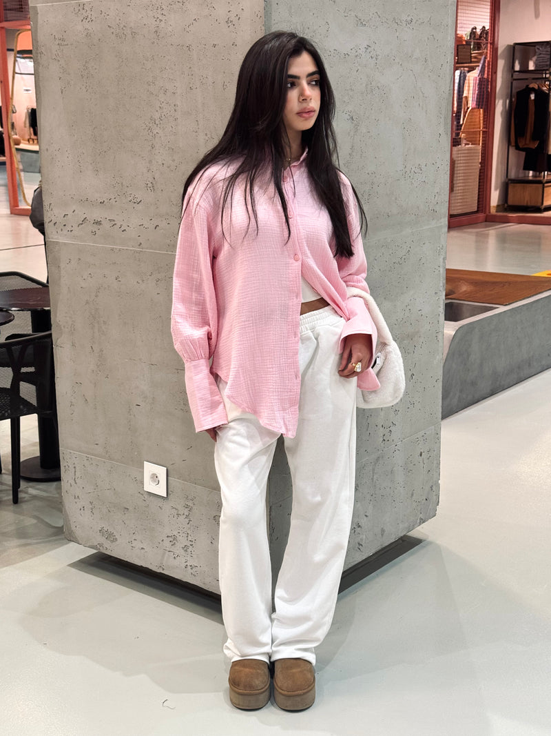Pink Bubble Sleeve Everyday Shirt