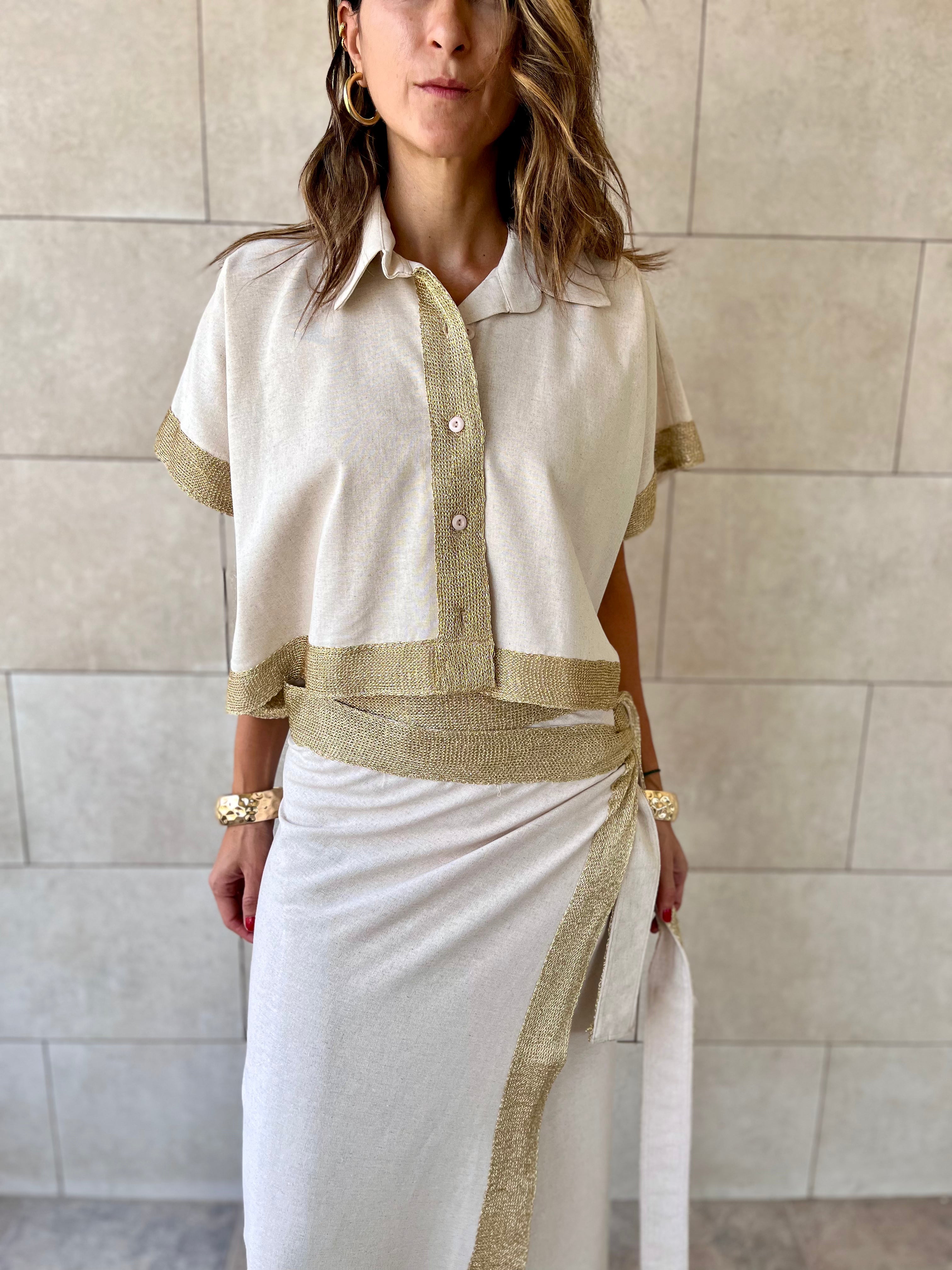 Golden Edge Cropped Shirt