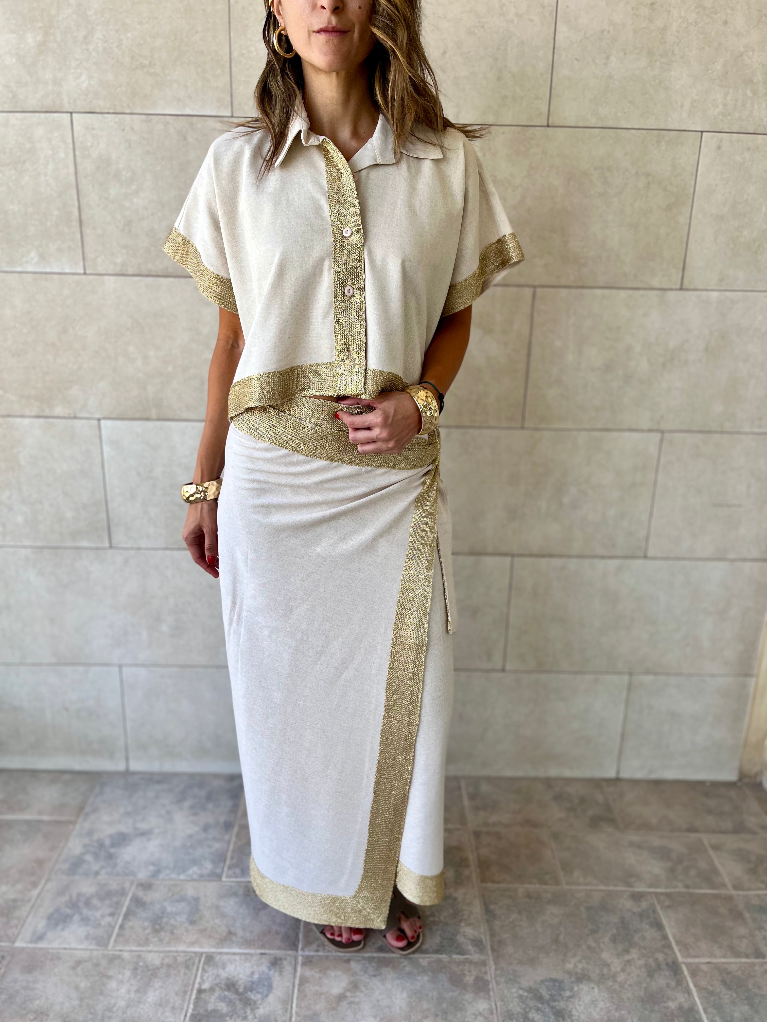 Golden Edge Cropped Shirt