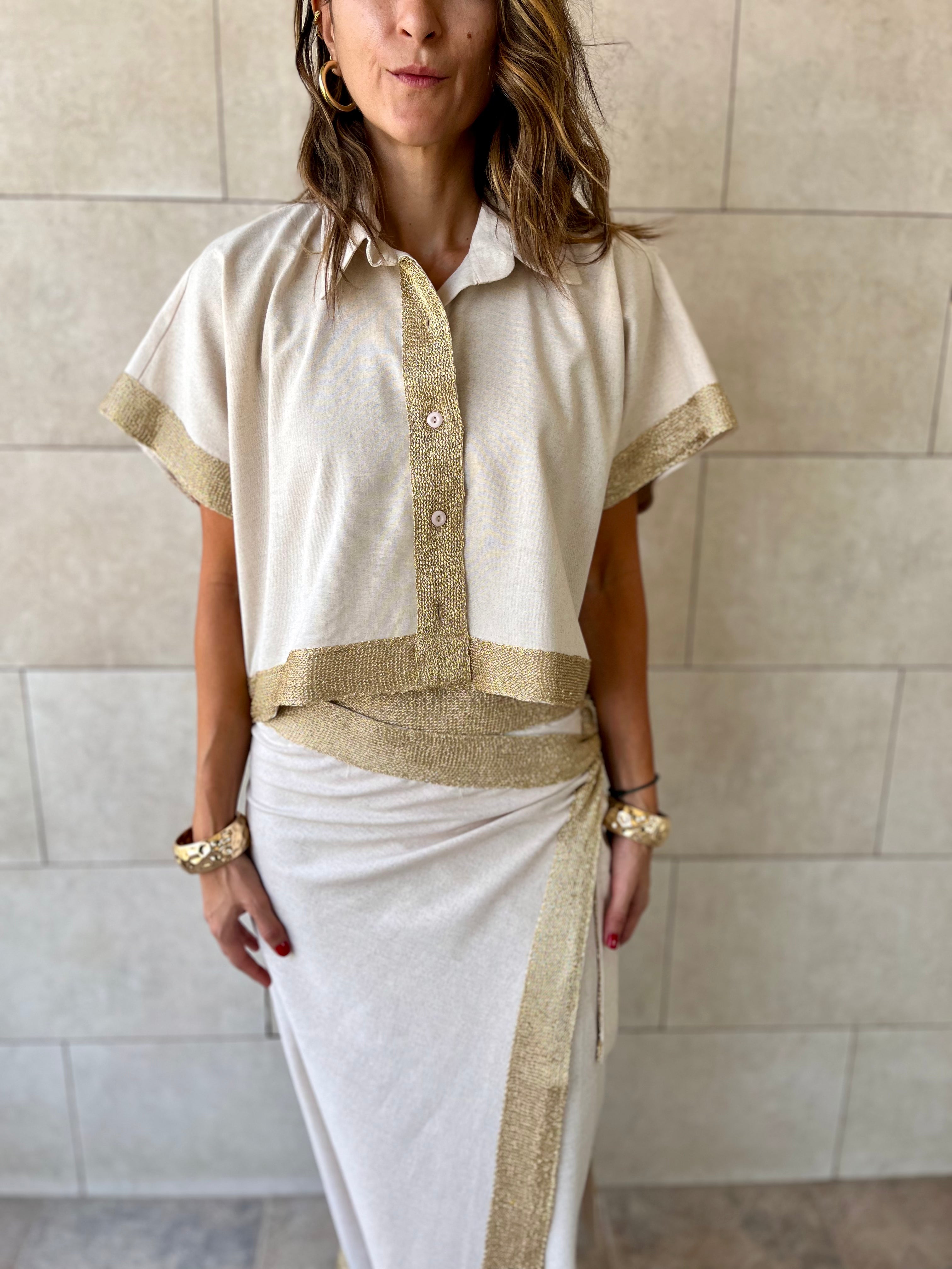 Golden Edge Cropped Shirt