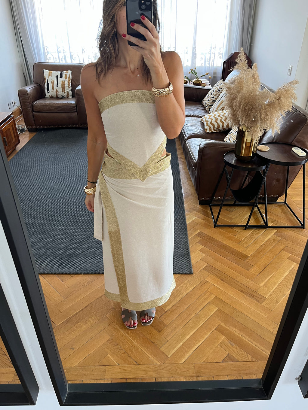 Golden Edge Wrap Skirt