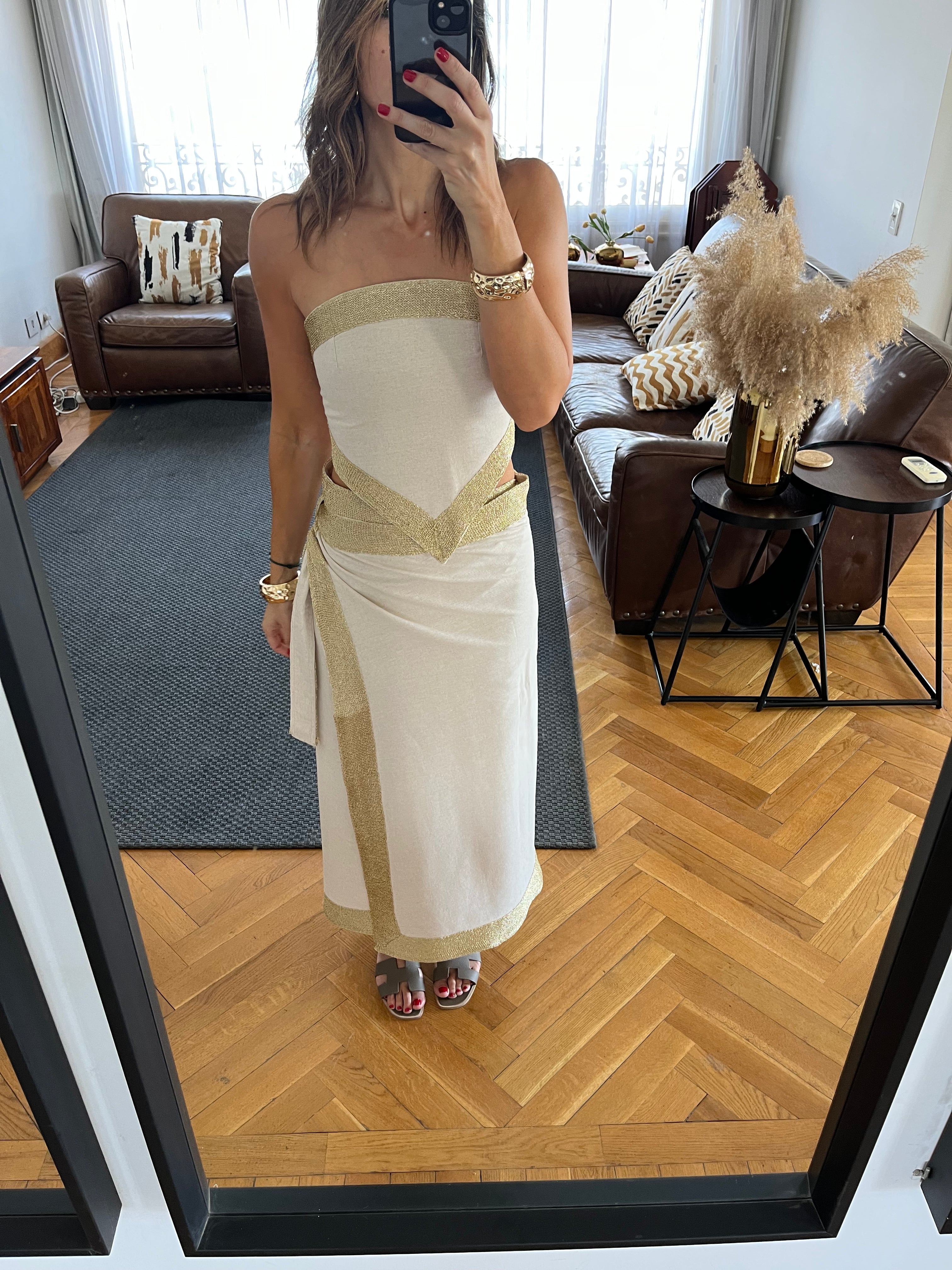 Golden Edge Wrap Skirt