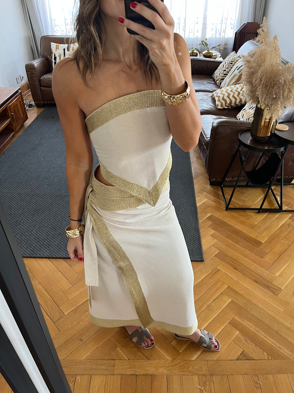 Golden Edge Wrap Skirt