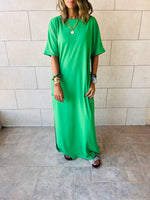 Green Fall Dayz Maxi T-Shirt Dress