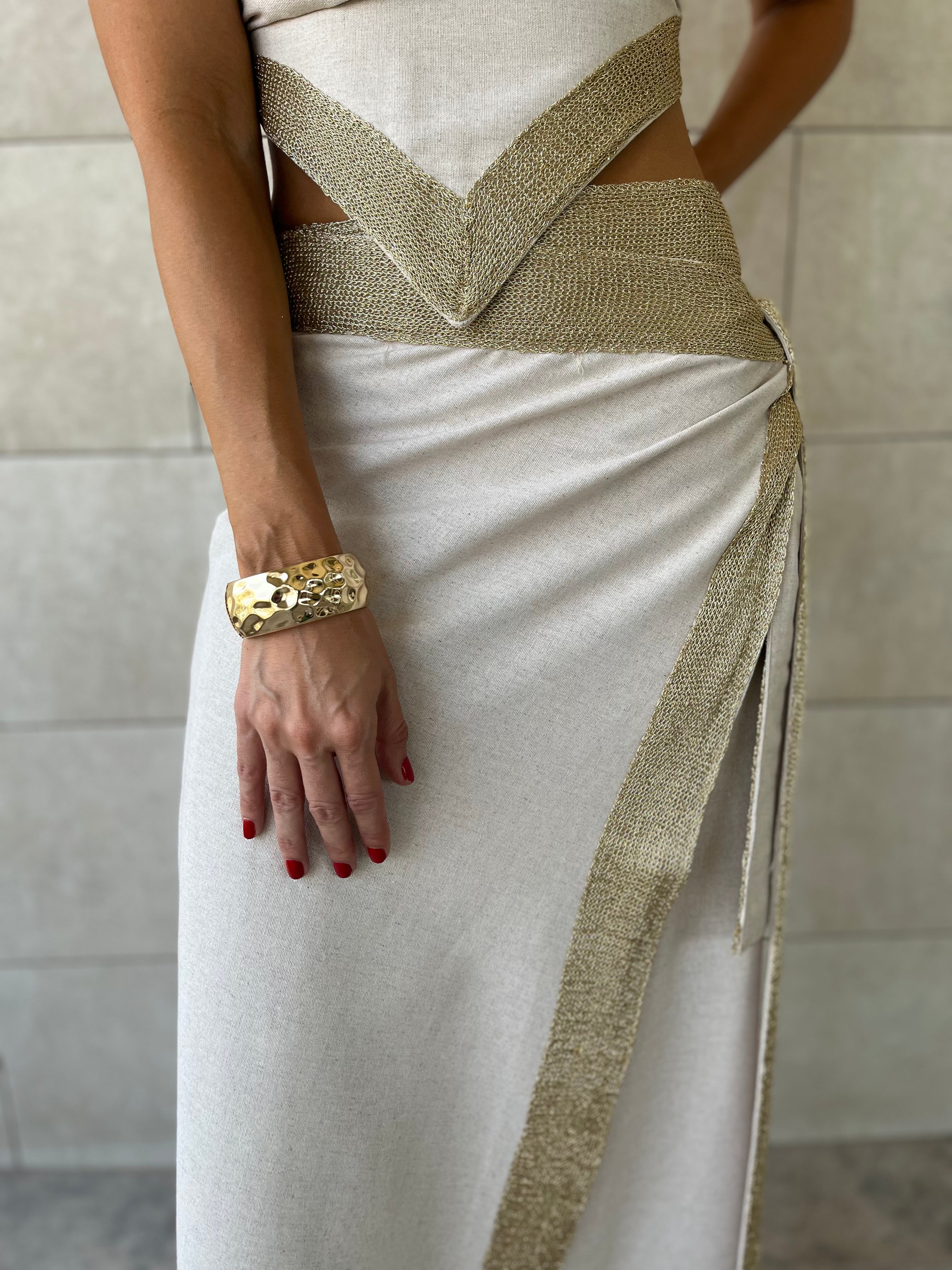 Golden Edge Wrap Skirt