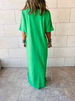 Green Fall Dayz Maxi T-Shirt Dress