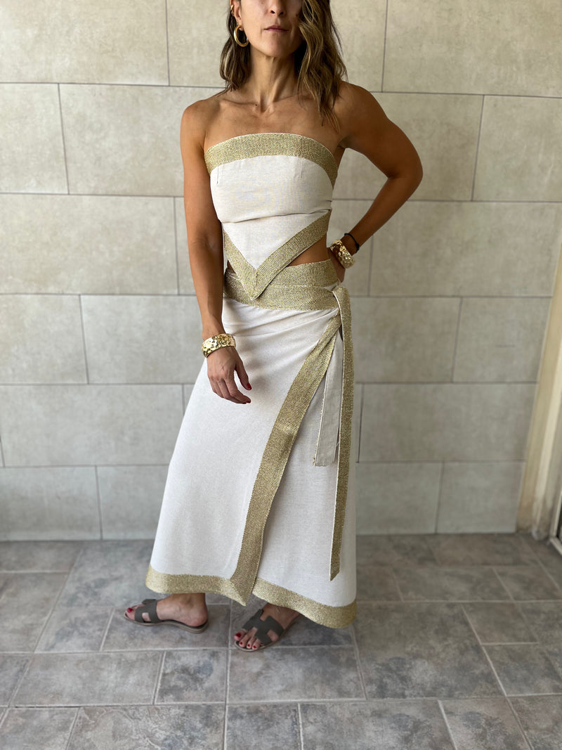 Golden Edge Wrap Skirt