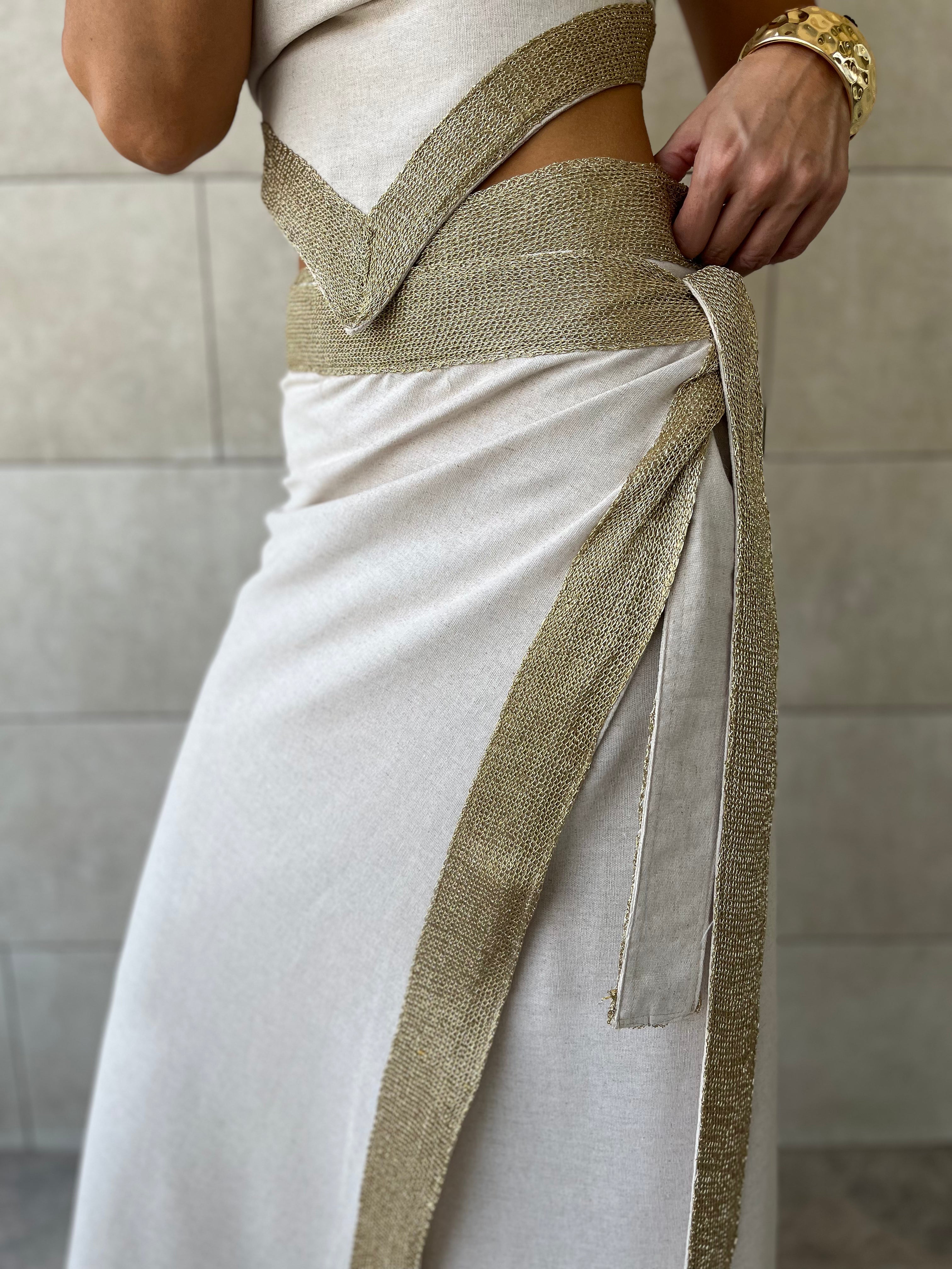 Golden Edge Wrap Skirt