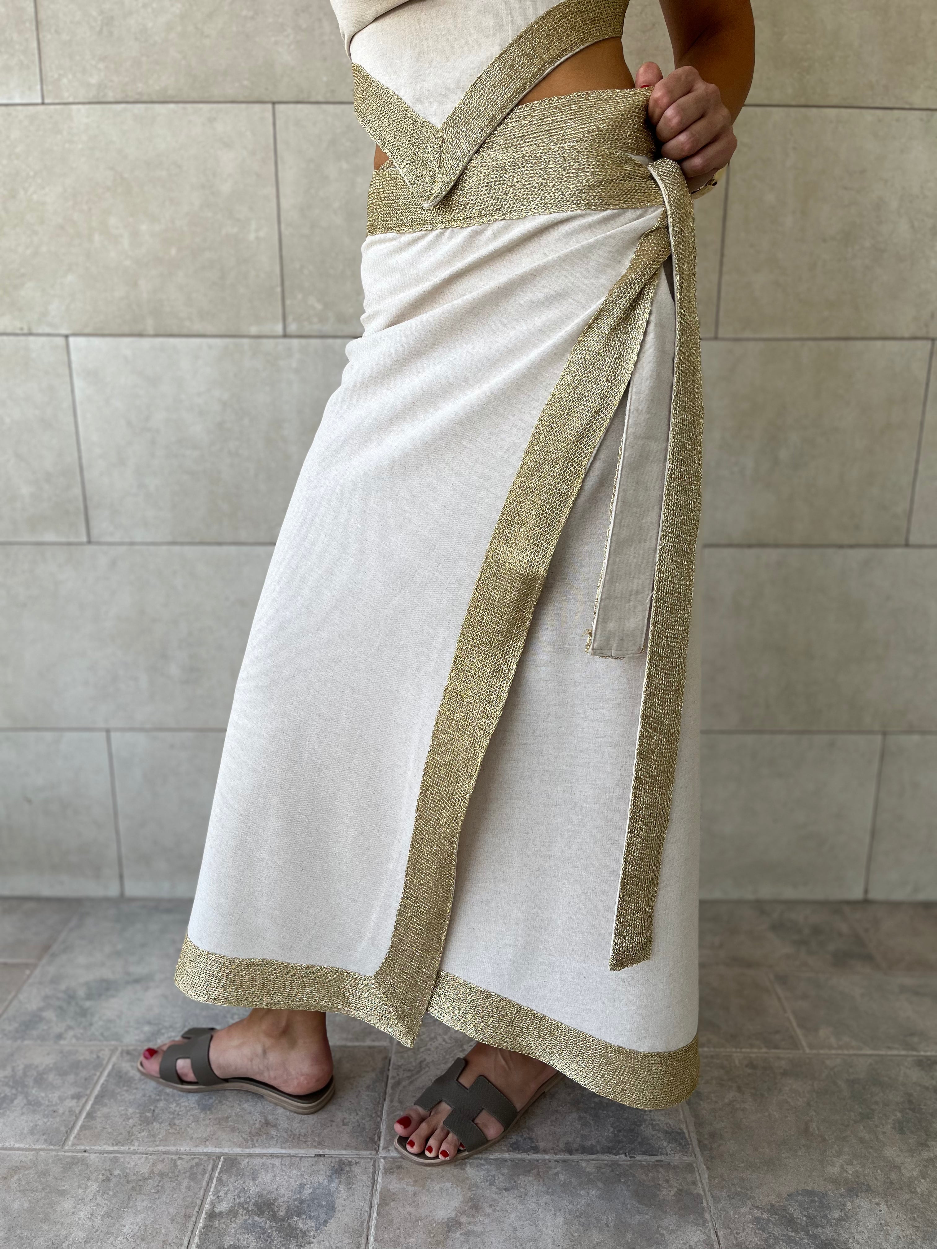Golden Edge Wrap Skirt