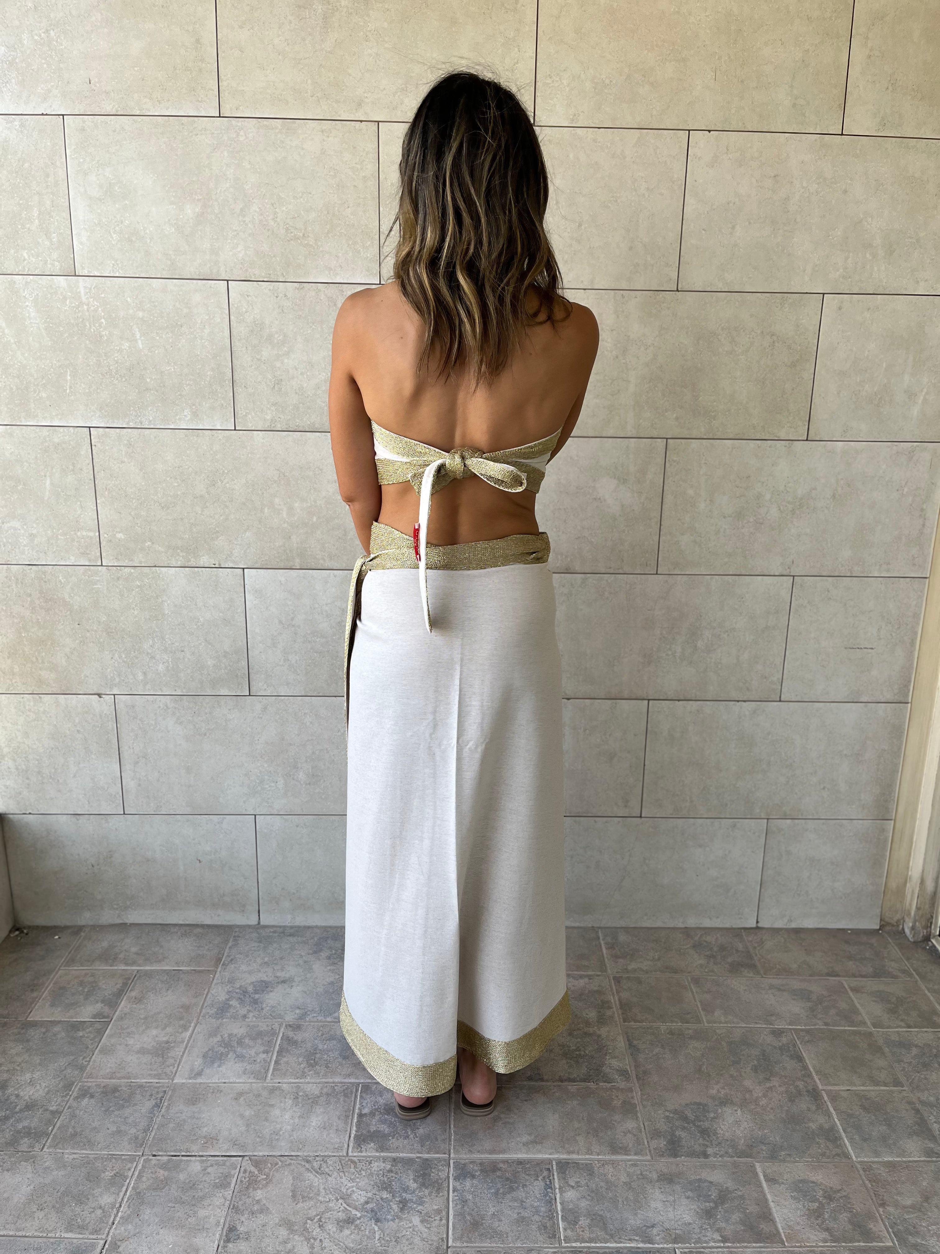 Golden Edge Wrap Skirt