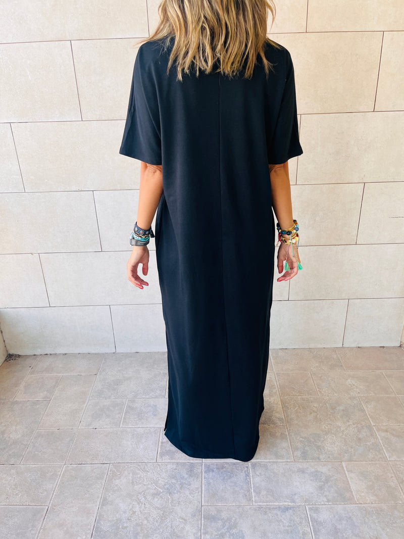 Black Fall Dayz Maxi T-Shirt Dress