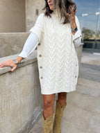 Ivory High Neck Kate Poncho