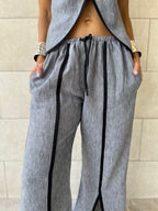 Grey Middle Line Pants