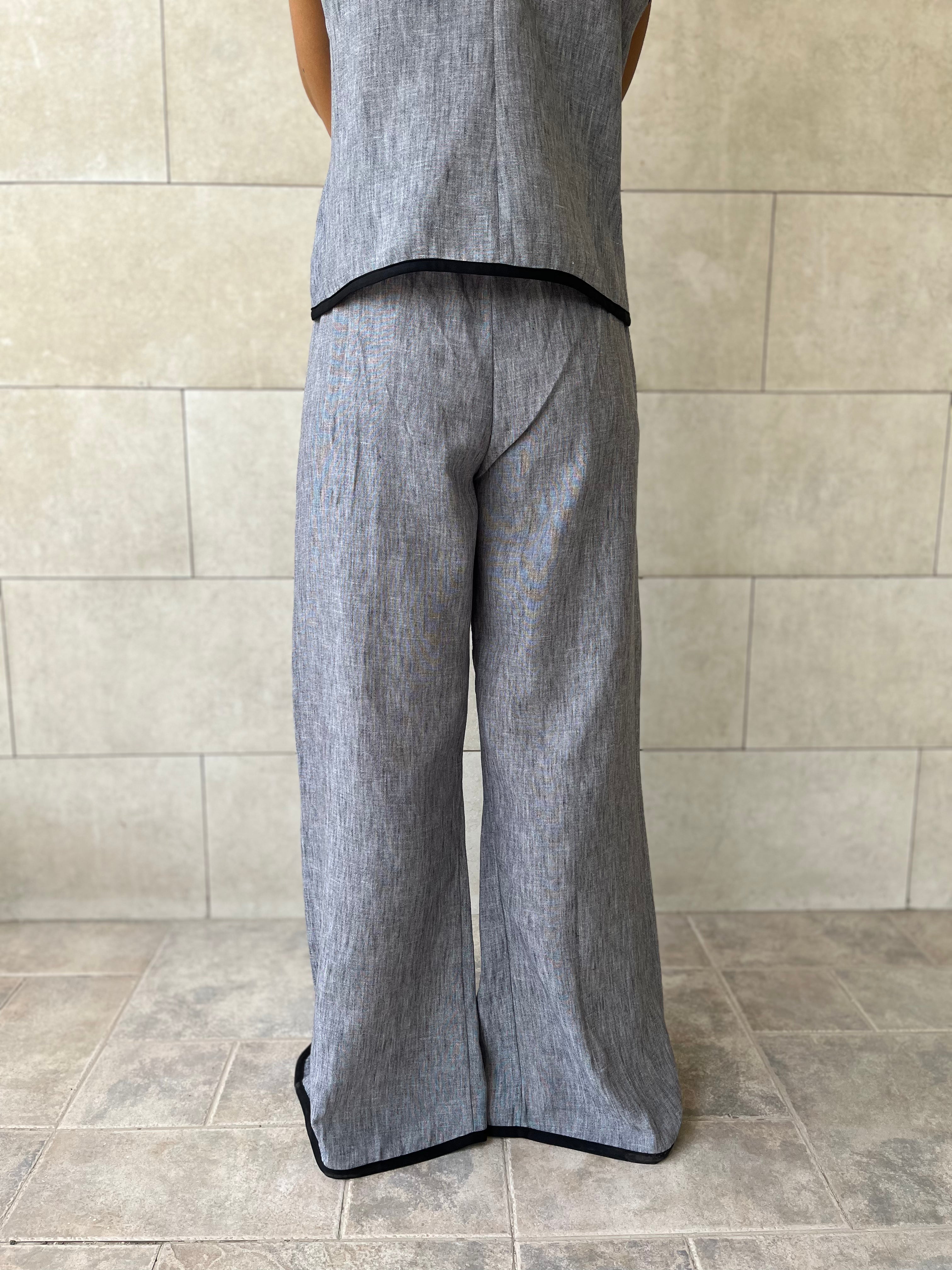 Grey Middle Line Pants