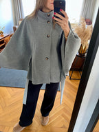 Grey Funnel Neck Cape