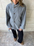 Grey Funnel Neck Cape
