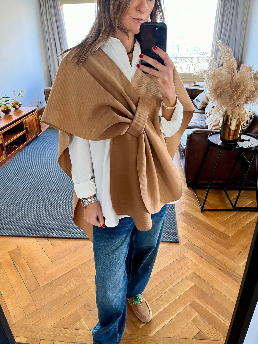 Camel Relaxed Cape Poncho