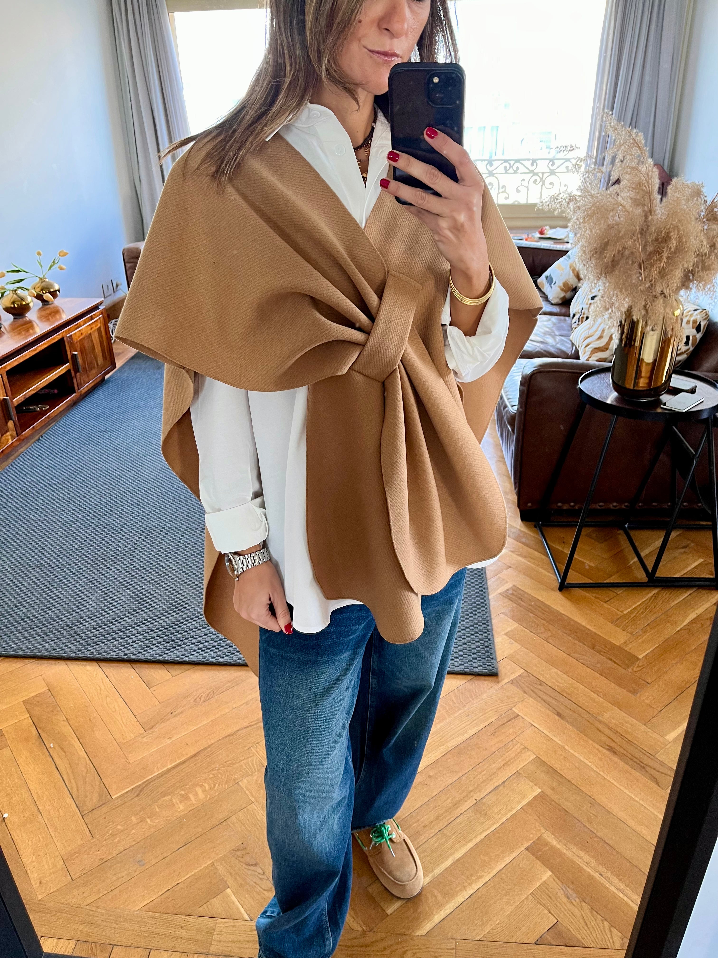 Camel Relaxed Cape Poncho