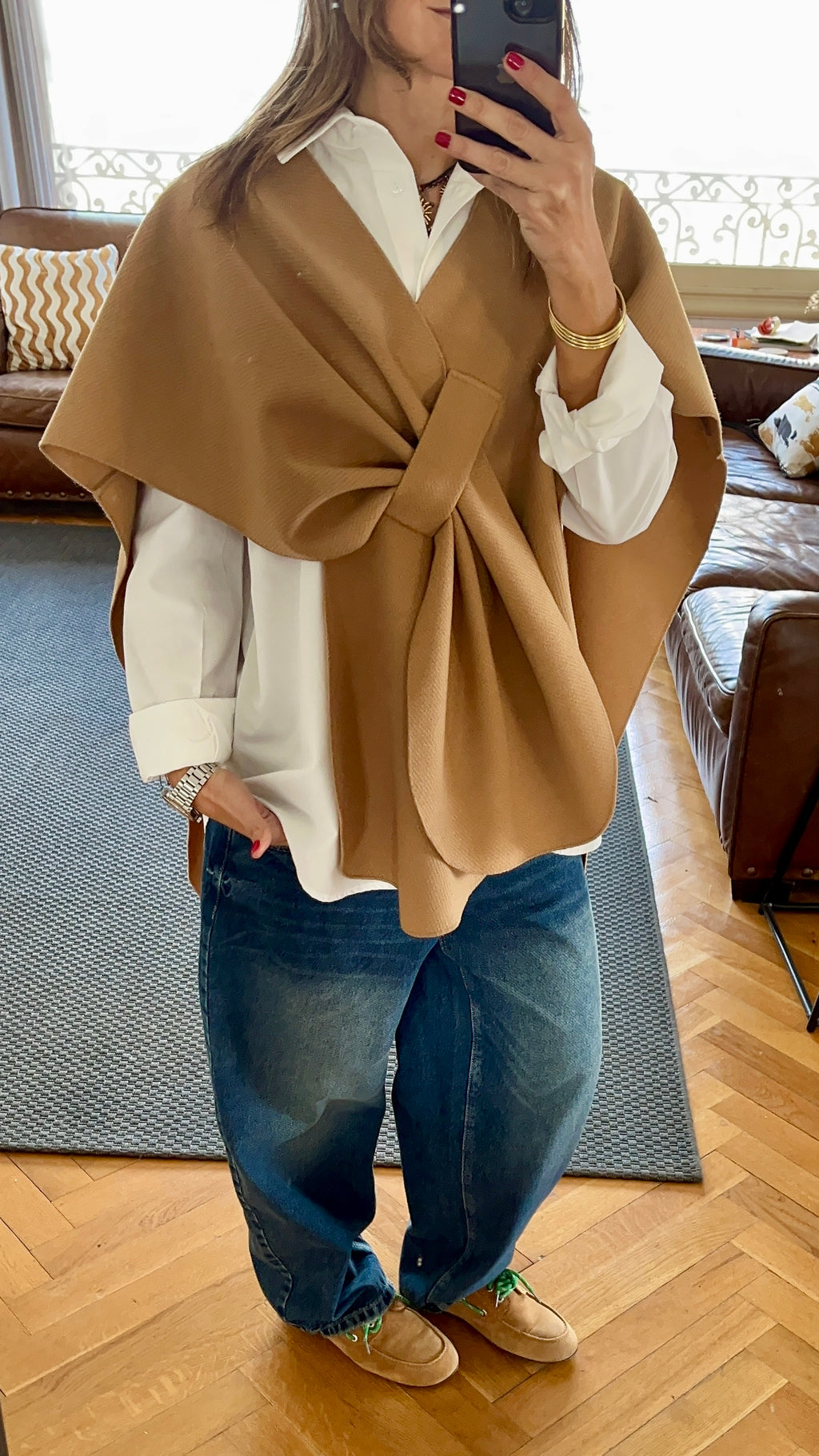 Camel Relaxed Cape Poncho